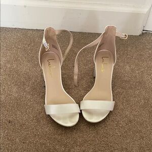 Lulu's Cream Ankle Strap Heels